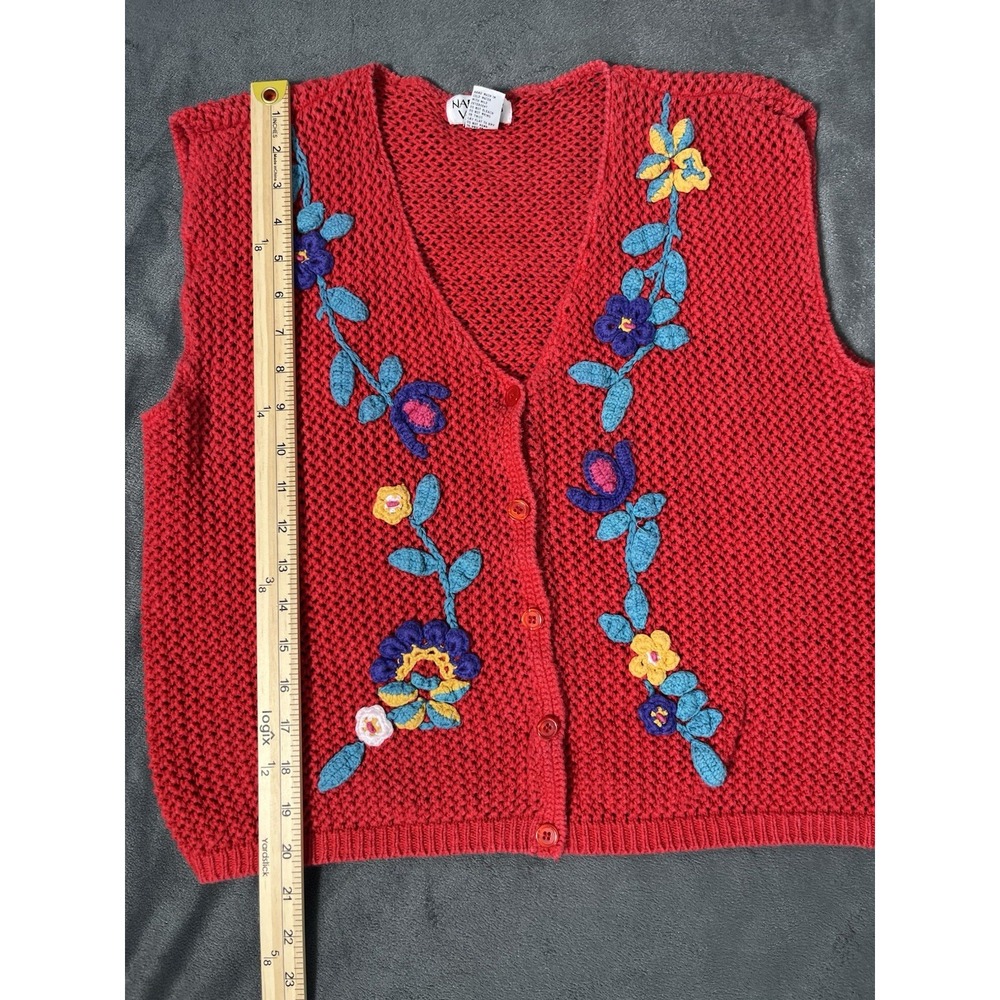 Napa Valley Women's Knitted Floral Sweater Vest - Picture 5 of 9